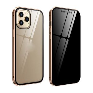 Cas Pour Iphone 13 Pro Max 6.7"" (Magnétique De L'installation), Claire Double Couche Pare-Chocs Cas Avec La Vie Privée Protecteur D'écran, Double Face Magnétique En Métal Et En Verre - Neuf