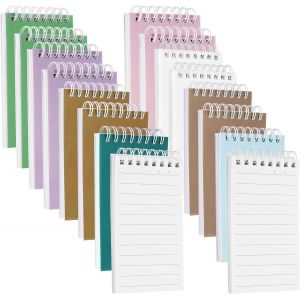 Kaxdl-Lot De 16 Carnets De Poche-Petit Notebook À Spirales-Mini Carnet De Notes Coloré Avec 60 Feuilles-Petit Cahier Bloc Note A Spirale-Calepin Pour Dessin Ou Memo - Neuf