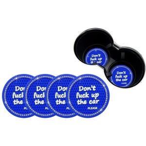 Lot De 4 Dessous De Verre Antid&eacute;rapants En Silicone Pour Porte-Gobelet De Voiture, Bleus, Pour Filles - Neuf