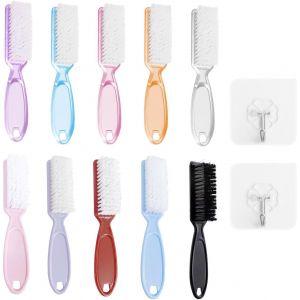 10 Morceaux De Poussi&egrave;re Et 2 Crochets De Pi&egrave;ces, Outils D'art &Agrave; Ongles, Brosses De Nettoyage Des Ongles, Fournitures De Soins Des Ongles. - Neuf