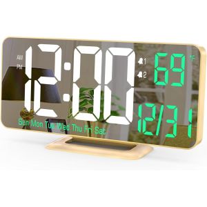 ERYI-Réveil Numérique, Horloge D'Ordinateur Pour Accessoires De Chambre À Coucher, 17,8 Cm (6,7 Pouces), Intensité Variable, 12/24 Heures, Date, Jour De La Semaine, Température, Horloge Led - Neuf