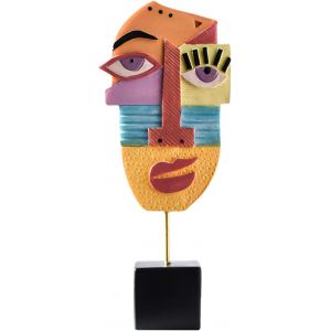 Figurine De Bureau Abstraite, Sculpture En Résine Finie À La Main, Sculpture Abstraite, ?Uvre D'art Moderne, Décoration Créative, Visage Coloré, Artisanat D'art Abstrait, Visage F24,10 Cm - Neuf