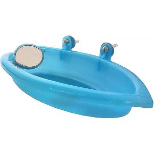 Baignoire De Luxe Pour Perroquets Avec Miroir ¿ Idéale Pour Les Petits Oiseaux, Facile À Installer, Durable, Parfaite Pour Les Perroquets Et Les Inséparables - Neuf