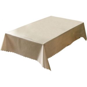 SJZG-Imperméable Nappe Rectangulaire Pvc Nappes De Table Pour Salle À Manger Cuisine Marron 140_X_300_Cm - Neuf