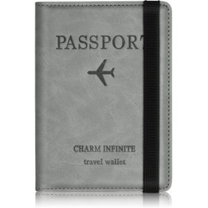 NSIECD-Protege Passeport Francais, Protege Passeport mit RFID-Blocker, Pochette Passeport Cuir Artificiel,Voyage Accessoires Passeport &eacute;Tui,Carte de Cr&eacute;Dit, Carte Bancaire, Argent, Passport Cover - Neuf