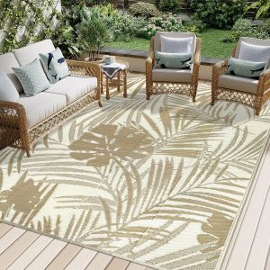 Mevronisshop-Tapis D'ext&eacute;rieur Imperm&eacute;able Pour Jardin Patio Tapis R&eacute;versible En Paille En Plastique Tapis De Camping Couverture De Pique-Nique Pour Balcon Terrasse Jardin Porch Plage Barbecue - Neuf