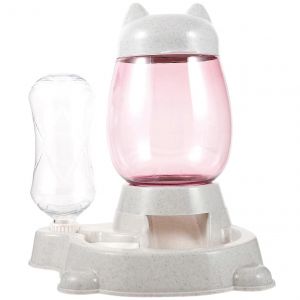 Distributeur Automatique De Nourriture Et D'eau Pour Chiens Et Chats, 30 X 28,5 X 20 Cm, En Polypropyl&egrave;ne Gris, Convient Aux Chiots Et Aux Chats. - Neuf