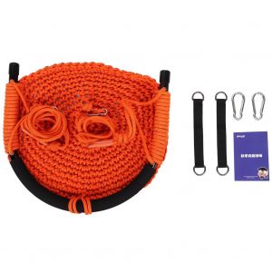 Siege de balancoire en corde tricotee en nylon orange pour enfants, balancoires suspendues robustes, equipement de jeu interieur et exterieur, orange - Neuf