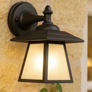 Applique Murale Ext&eacute;rieure, Traditionnelle, Led, Ampoule E27 (Non Incluse) (Opale Noire) - Neuf