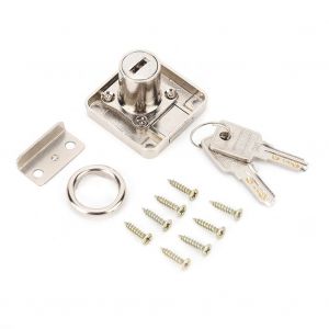 HJLIAN Serrure de bureau en alliage de zinc pour armoire, tiroir, armoire, porte, serrure securisee et cles (22 mm) - Neuf