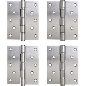 Charnières à Bout Paumelle à Visser Acier Inox à Roulement à Billes Charnière 127 x 102mm pour Portes Intérieures à Recouvrement Jusqu'à 120kg (4 Pièces) - Neuf