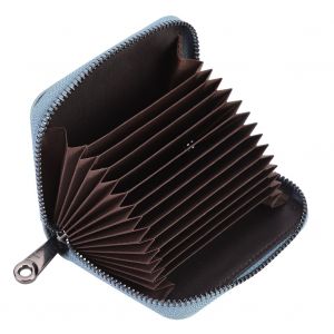 HJLIAN Porte-cartes de visite unisexe style accordeon, organiseur de rangement pour cartes de credit (bleu) - Neuf