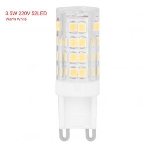 HJLIAN Source lumineuse LED a intensite variable 3,5 W 220 V 52 LED pour lampe en cristal, plafonnier, armoire, blanc chaud G9 - Neuf