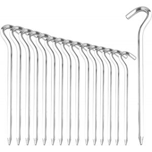 16pcs Sardines De Fixation De Tente De 18 Cm, Sardines Camping Alu Accessoires Tente Piquet De Tente Pour Sols Durs - Idéal Pour Le Jardin, Le Camping, La Pêche Et Les Tentes - Neuf