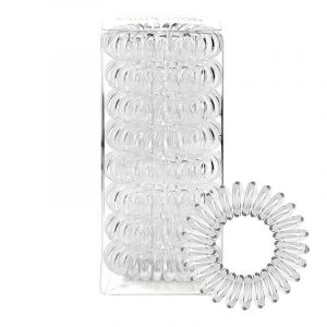 Serre-Tête Spirale, 8 Élastiques En Plastique Transparent, Accessoire Pour Queue De Cheval, Ligne Téléphonique, Tête Bobo, Ensemble D'accessoires Pour Cheveux Pour Femmes - Neuf