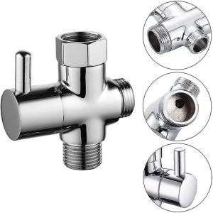 Vanne &agrave; trois voies,d&eacute;viateur de vanne,soupape de d&eacute;rivation,vanne &agrave; 3 voies en laiton massif,pour toilettes,salle de bain,cuisine,pomme de douche &agrave; main et pomme de douche fixe3 &eacute;tait - Neuf