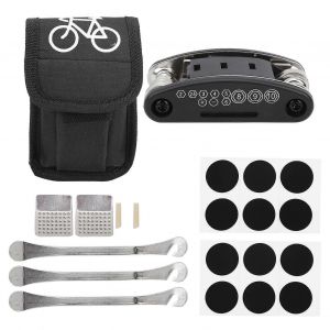 21pcs Kit De R&eacute;paration De Pneu De V&eacute;lo Outil De R&eacute;paration De Crevaison De V&eacute;lo 16 En 1 Outil Multifonction - Neuf