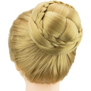 Kalanka-Danseur Tress&eacute; Chignon Couverture De Cheveux Donut Postiches Chouchou Chignon Perruque Chignon Sur La F&ecirc;te De Mariage (M2 Ash Blonde) - Neuf
