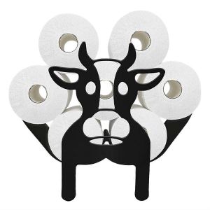 Porte-papier toilette vache support pour 8 rouleaux suppl&eacute;mentaires,d&eacute;coratif amusant - Neuf