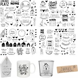 Rub On Lot De 4 Autocollants D'environ A5 19 X 14 Cm Film Lavable Pour D&eacute;coration De No&euml;l, Keraflott, Maison, Meubles, Verre, Bois, Album Photo, D&eacute;coration Diy, Esth&eacute;tique Des Autocollants - Neuf