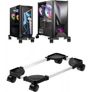 JEXNOVASHOP-Stand De CPU Mobile, Support d'unit&eacute; Centrale, Tour D'ordinateur R&eacute;glable Stands avec 4 Roues roulettes, Porte-Multifonctions Convient &Agrave; La Plupart des Bo&icirc;tiers PC sous Bureau PC Tower Pa - Neuf