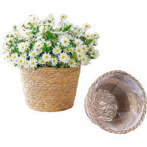 NouvelHorizonstore-2 Pi&egrave;ces Panier Plante Seagrass, Panier &agrave; Plantes, Paille Pot de Fleurs, Main Tiss&eacute; Pots de Fleurs, Panier Osier Plante, Contenants de Plantes, Naturel pour Plante Fleurs Home Mari - Neuf