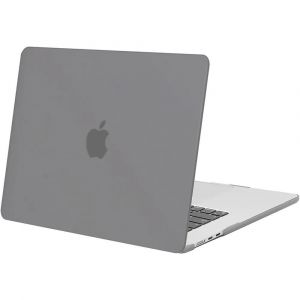 Coque pour MacBook Air 13 Pouces M4 M3 M2 2025 2024 2022, Protection Antid&eacute;rapante Rigide - Translucide Gris - E.F.Connection - Neuf