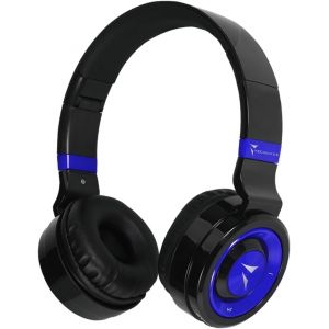 AYU-- Casque Bluetooth Pliable avec Microphone Intégré, Radio FM et Emplacement Carte SD, Couleur Bleue - Neuf