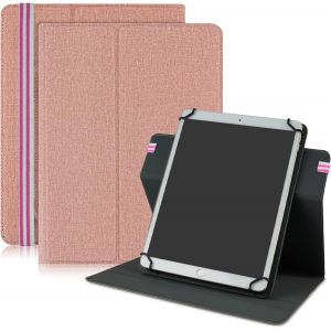 Coque Universel Pour Tablette 10,1 Pouces, Etui Housse Rotatif 360&deg; Avec Fonction Support Compatible Tablette 9,7 10 10,1 10,2 10,3 10,4 10,5 10,6 10,9 11 Pouces,Or Rose[COQ9129502] - Neuf
