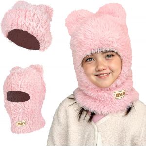 Jexnovashop-Cagoule D'hiver Thermique Pour Enfants 2-10 Ans, Multifonctionnel Cagoule Coupe-Vent Bonnet D'hiver En Tricot Laineux 3 En 1, Cagoule Chauffe-Cou Polaire Thermique Hiver Pour Gar&ccedil;ons Et F - Neuf