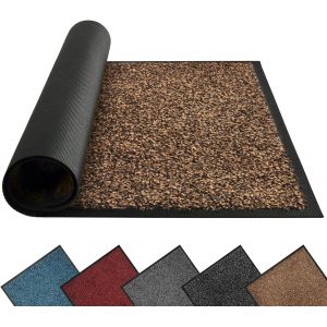 Paillasson Anti-Salet&eacute; Pour Int&eacute;rieur Et Ext&eacute;rieur - Lavable - Tr&egrave;s R&eacute;sistant - Antid&eacute;rapant - Tapis D'entr&eacute;e - Grattoir &Agrave; Chaussures - Super Absorbant - 58 X 120 Cm - Marron Et Noir - Neuf