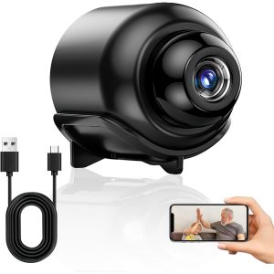 KALANKA-Mini Cam&eacute;ra 1080P HD WiFi sans Fil &iquest; Cam&eacute;ra de S&eacute;curit&eacute; Int&eacute;rieure/Ext&eacute;rieure avec Vision Nocturne et D&eacute;tection de Mouvement &iquest; Surveillance Discr&egrave;te avec Application iOS/Android - Neuf
