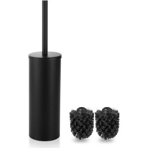 KGABERY-Brosse Wc Brosse Toilettes Wc Balai Balayette Et Supports Porte Avec Poignée Et Base En Acier Inoxydable,Noir - Neuf