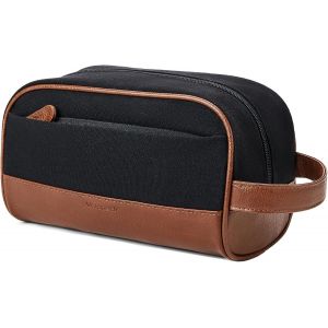 MAA-Trousse de toilette de voyage ¿ Trousse de toilette en toile pour homme résistante à l'eau Kit Dopp pour articles de toilette, accessoires, cadeaux, noir, Medium - Neuf