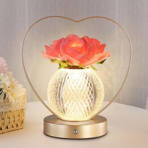 Cadeau D'anniversaire Pour Femme, Lampe Tactile En Forme De Tulipe, Lampe Tactile, Lumière Alimentée Par Piles, Petite Veilleuse À Intensité Variable 3 Couleurs, Cadeau Pour Maman Pour La - Neuf
