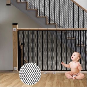 Filet De Protection D'escalier,3 M,Filet De S&eacute;curit&eacute;,Filet De Protection Pour Enfants,Balcon,Chat,Escalier,Balustrade,Escalier,Pour B&eacute;b&eacute;s Et Animaux Domestiques,3 X 0,9 M,Noir - Neuf