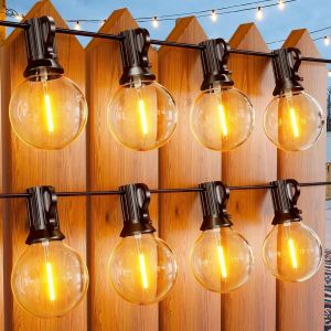 lbgwp60-Exterieure, 30M/100Ft Guirlande Guinguette Exterieur 24V Avec 46+4 Ampoules En Plastique, Ip45 Étanche Pourjardin, Mariage, Fête De Famille, Balcon, Fête, Mariage - Neuf
