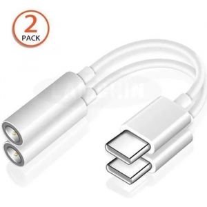 2 Câble adaptateur USB-C Type C vers prise casque audio Jack 3.5mm ,Charge pour ecouteurs Huawei Honor Samsung bes1647 - Neuf
