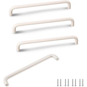 lbgwp60-4Pcs Poignée Meuble Blanc, Poignées Pour Tiroirs Armoires, Pour Cuisine, Placards, Portes De Douche Salle De Bain, Entraxe 192Mm - Neuf