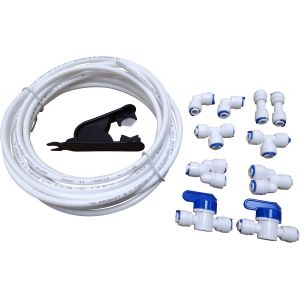 1/4 ""pouces 5 mètres de tuyau + 1/4"" pouces purificateurs d'eau à connexion rapide raccords de tube pour système RO (robinet à bille + L + Y + I + T Type) + coupe-tuyau de tuyau en PVC - Neuf