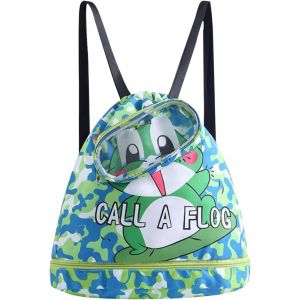 Sac &agrave; Cordon de Natation pour Enfants Sac de Piscine Imperm&eacute;able Sac &agrave; Dos Sport Enfant Sac Piscine Etanche Wet & Dry Gar&ccedil;ons et Filles - Neuf