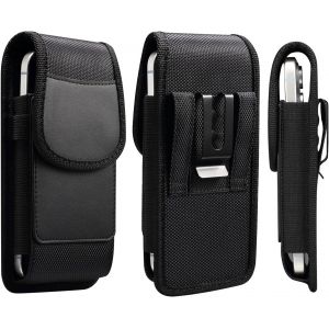 CAUC-Pochette de Ceinture en Cuir pour Smartphone Marron, &Eacute;tui de Ceinture Homme T&eacute;l&eacute;phone, Sacoche Ceinture Homme Sac de Taille Sport Portefeuille Porte-Cartes en Clip Coque avec Boucle de Ceinture - Neuf