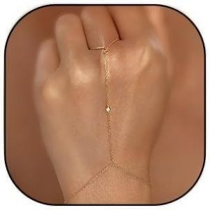 Eryi-Chaîne De Main En Or 14k Avec Bague, Zircon, Bijou Tendance Pour Femmes, Chaîne Dorée, Bracelet En Cristal, Idéal Pour Mariage, Fête, Cadeau - Neuf