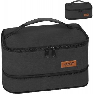 Mevronisshop-Sac Isotherme Repas, 5,5l/7,5l Extensible Lunch Bag Pour Homme Femme Enfant, Lunch Bag Avec Poign&eacute;e Pique-Nique Travail &Eacute;cole (Noir) - Neuf