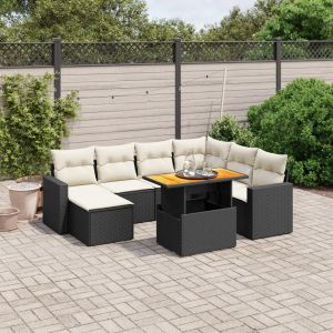 Prolenta Premium - Salon De Jardin 8 Pcs Avec Coussins Noir R&eacute;sine Tress&eacute;e - Neuf