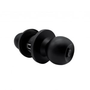 HJLIAN Serrure a boule ronde en acier inoxydable avec cles pour porte de salle de bain, couloir, noir, grain 70 - Neuf