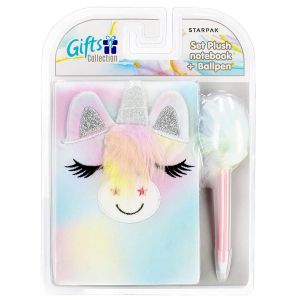 Peluche agenda/cahier licorne + stylo,coffret cadeau - Neuf