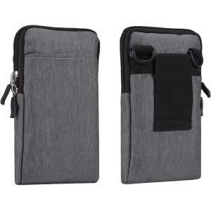 CAUC-Housse de Ceinture avec Porte-cartes de T&eacute;l&eacute;phone Portable, Sacoche Bandouli&egrave;re Homme, 7.2"" Sac Messager Pochette Smartphone avec Boucle de Ceinture et Mousqueton Sac &agrave; Main Portefeuille Sac de - Neuf