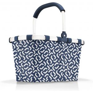 SJZG-Carrybag - Cabas Courses Avec Cadre Aluminium Stable, Poign&eacute;e Rabattable, Poche Int&eacute;rieure Zipp&eacute;e, Pliable, Capacit&eacute; 22L, Polyester De Haute Qualit&eacute;, D&eacute;perlant, En Signature Navy - Neuf