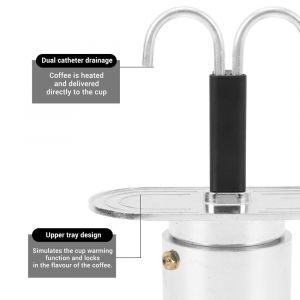 Cafetière à double tête 100 ml, machine à café à faire soi-même pour cuisinière - Neuf